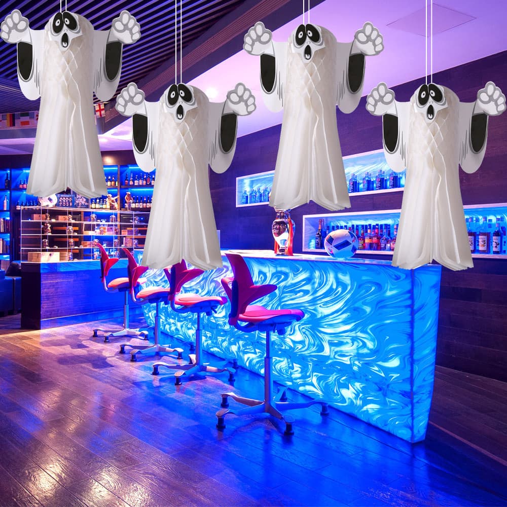 Decoração de Festa de Halloween com Pingente de Fantasma 3D/Suprimentos para Casa Assombrada, Ornamento de Fantasma de P