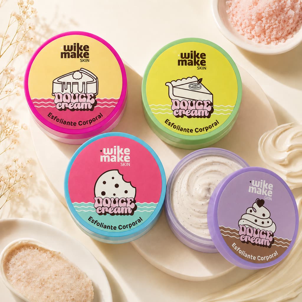 Creme Esfoliante Corporal Douce Cream Wike Make Limpeza Profunda Esfoliação Hidratação Renovação e Pele Perfumada