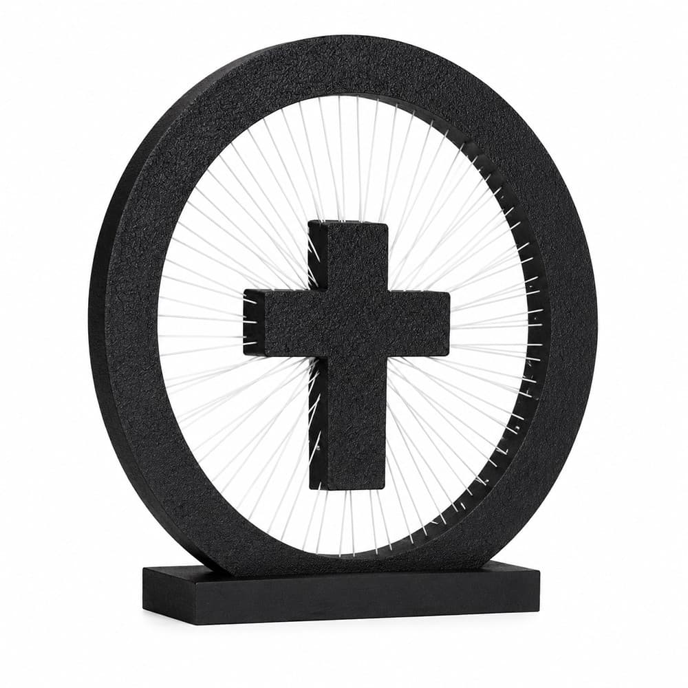 Cruz De Mesa Decorativa 3D Cristã Enfeite Religioso Para Sala Quarto Cantinho De Oração