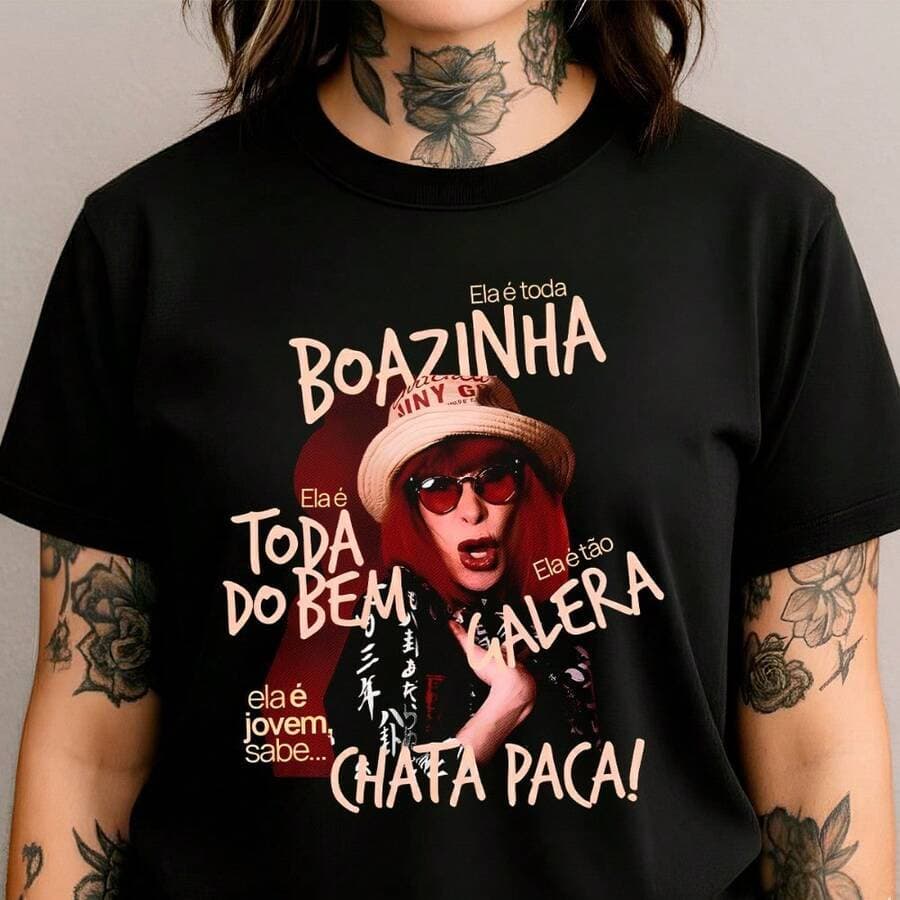 Camiseta Rita Le Estampa Retrô Unissex Feminina Masculina Rock Brasil I Algodão dia dia Retro Musica