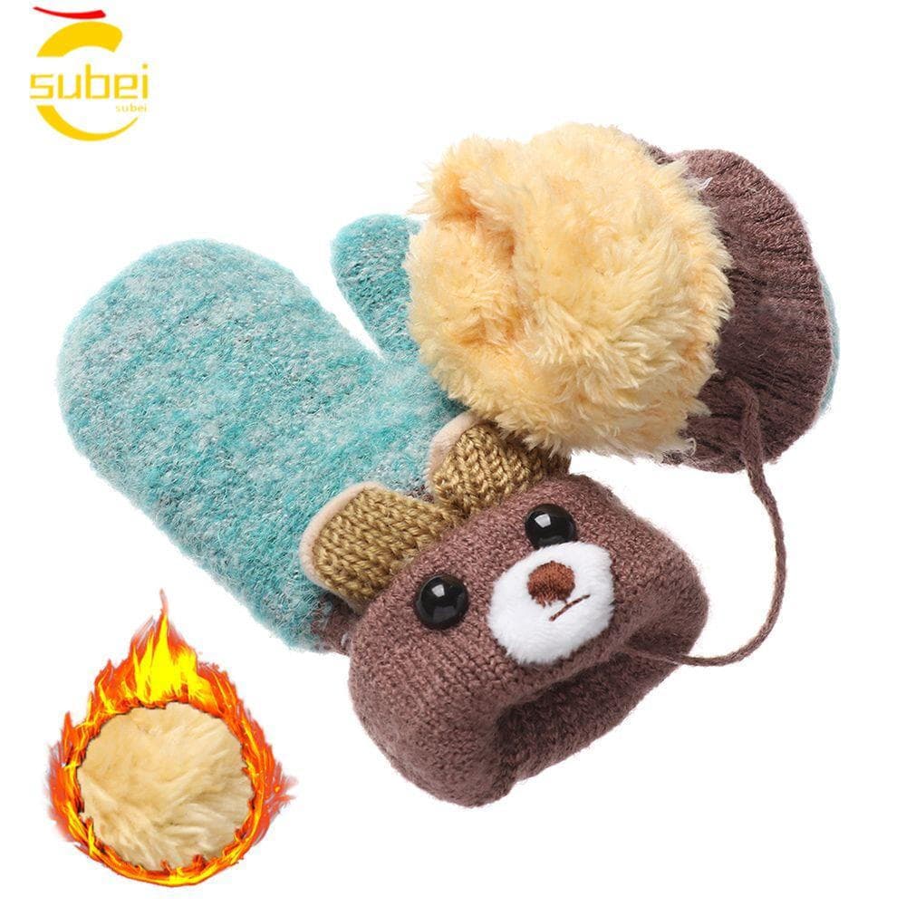 SUBEI Luvas Infantis Inverno 0-3 Anos Meninos Meninas Grossas Quentes