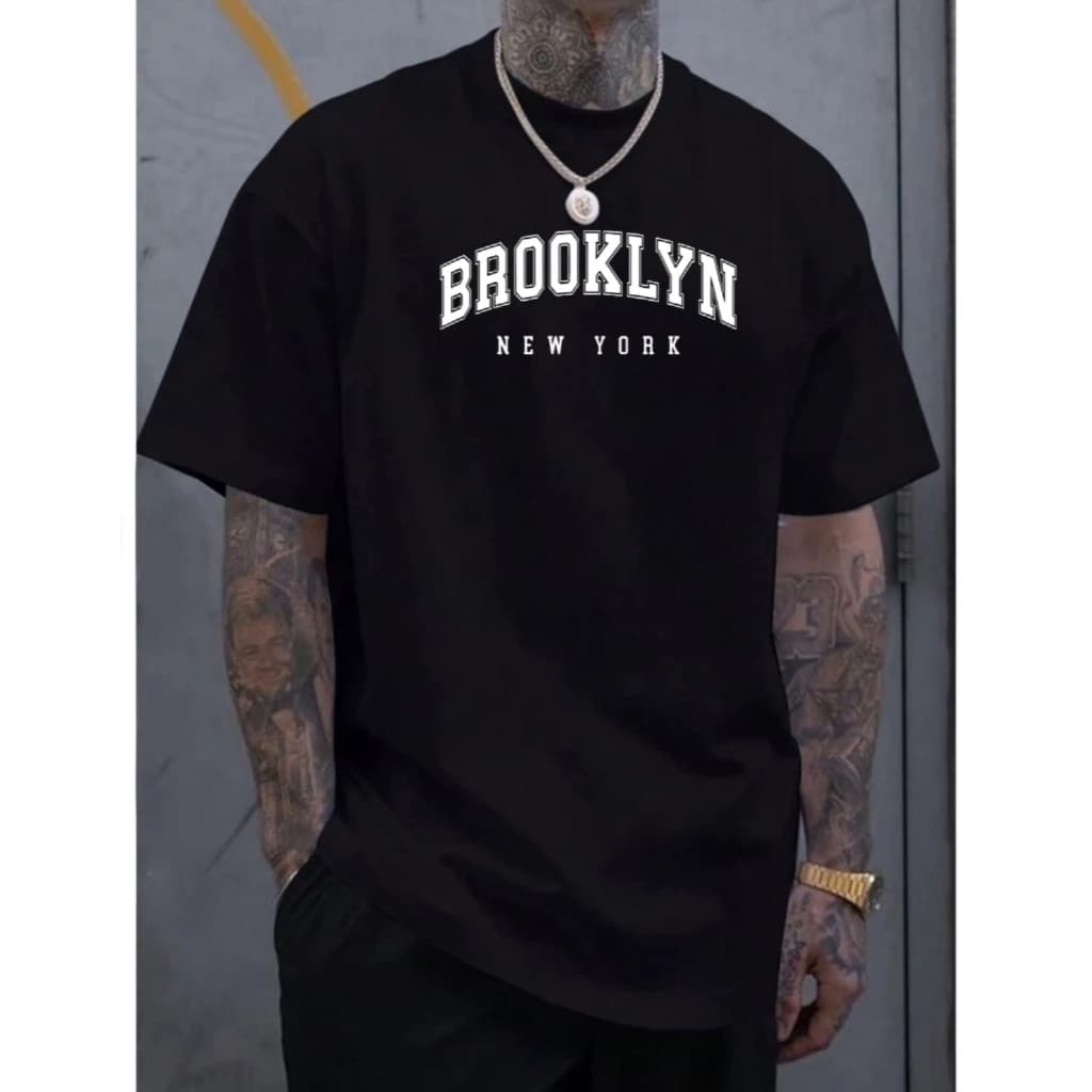 Camiseta Masculina Brooklyn, Estilo Urbano Streetwear Premium camisa 100% algodão camiseta masculina