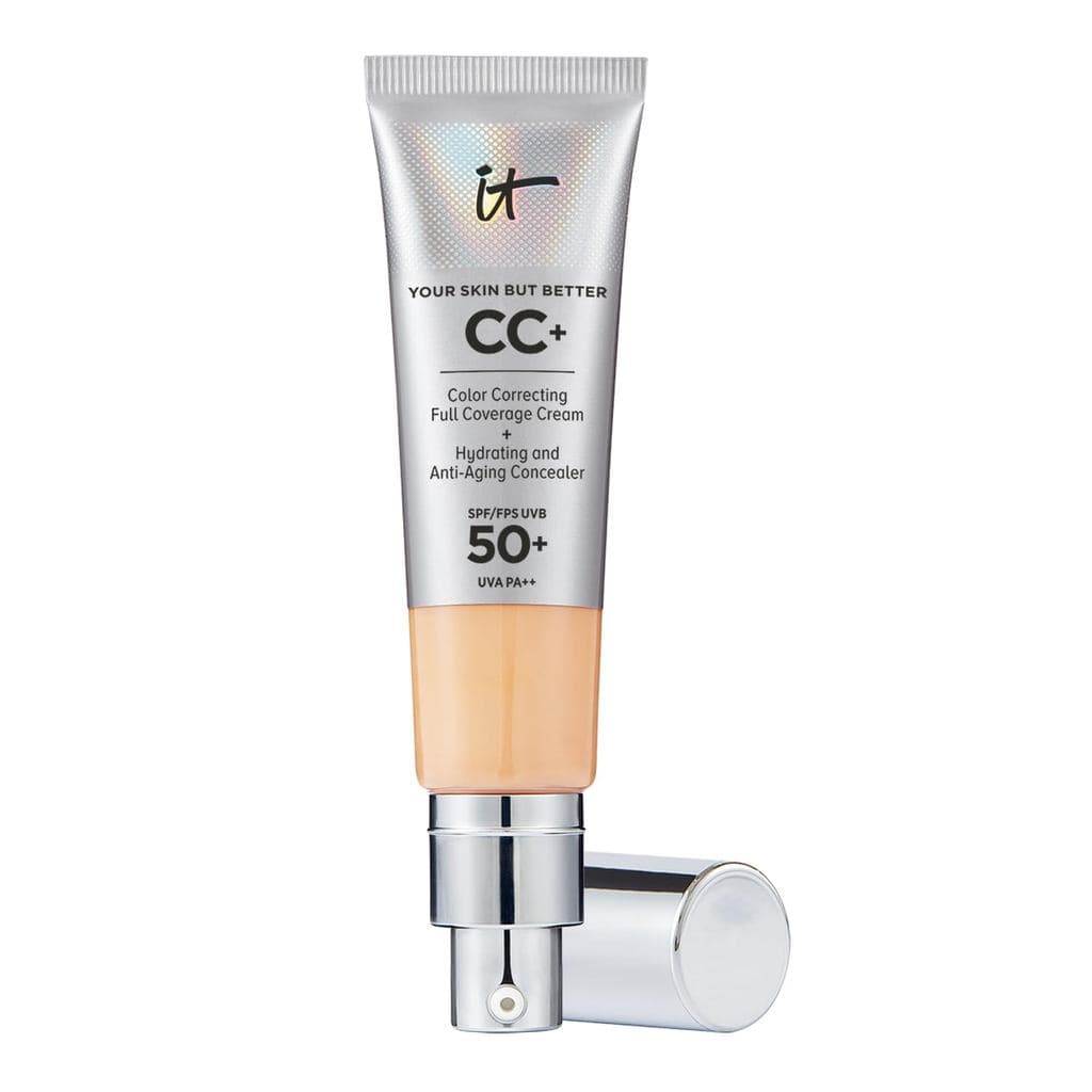 IT Cosmetics CC+ Cream - Base de Cobertura Total Natural com FPS 50+, Corretor de Cor e Sérum Hidratante Antienvelhecime