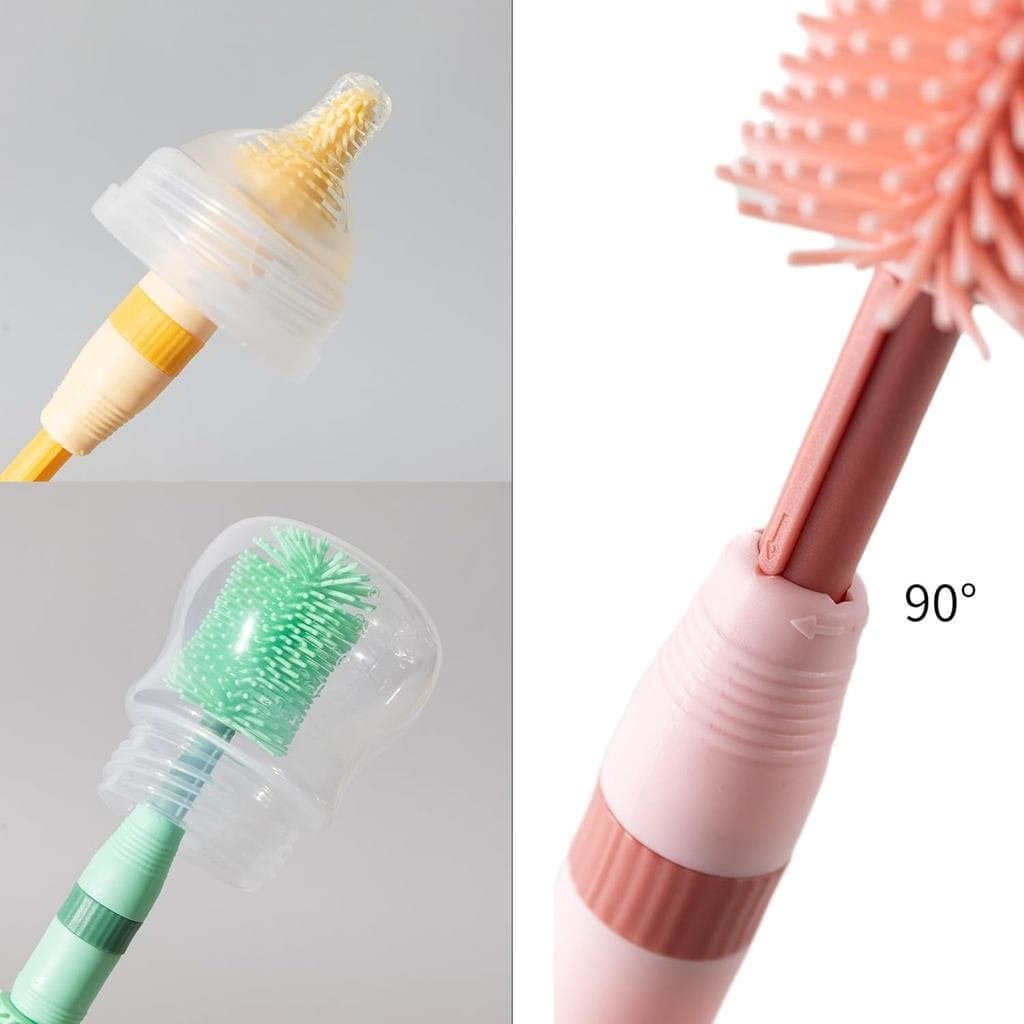 Escova de Silicone Pequena Chemimoso para Limpeza de Mamadeiras de Recém-Nascidos, Escova Portátil para Limpeza de Mamad
