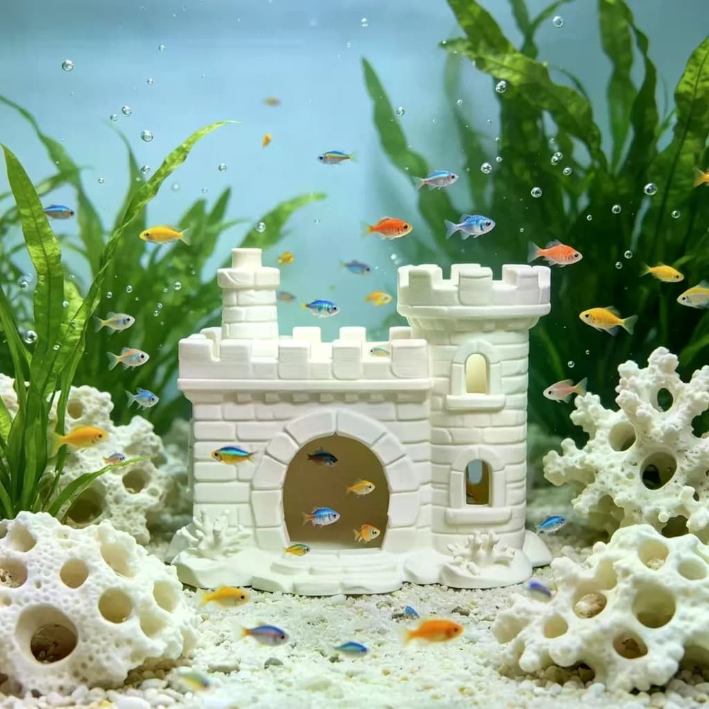 Casa escondida paisagismo decoração do tanque de peixes pequeno peixe camarão criação casa decoração