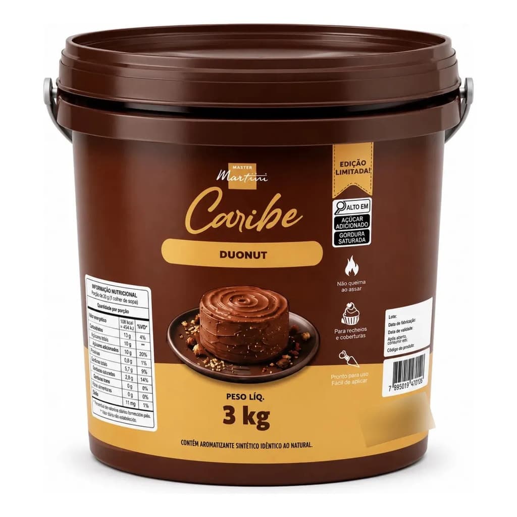 Recheio Caribe Duonut 3kg Master Martini Pronto Para Consumo