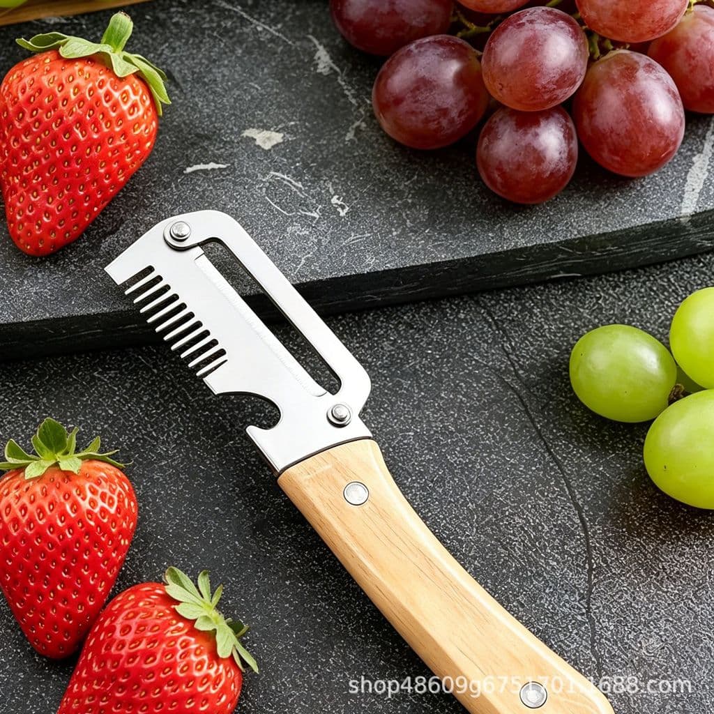 Cortador de cebola multifuncional de aço inoxidável, faca, abridor de garrafas, três em um, ferramenta útil de cozinha,