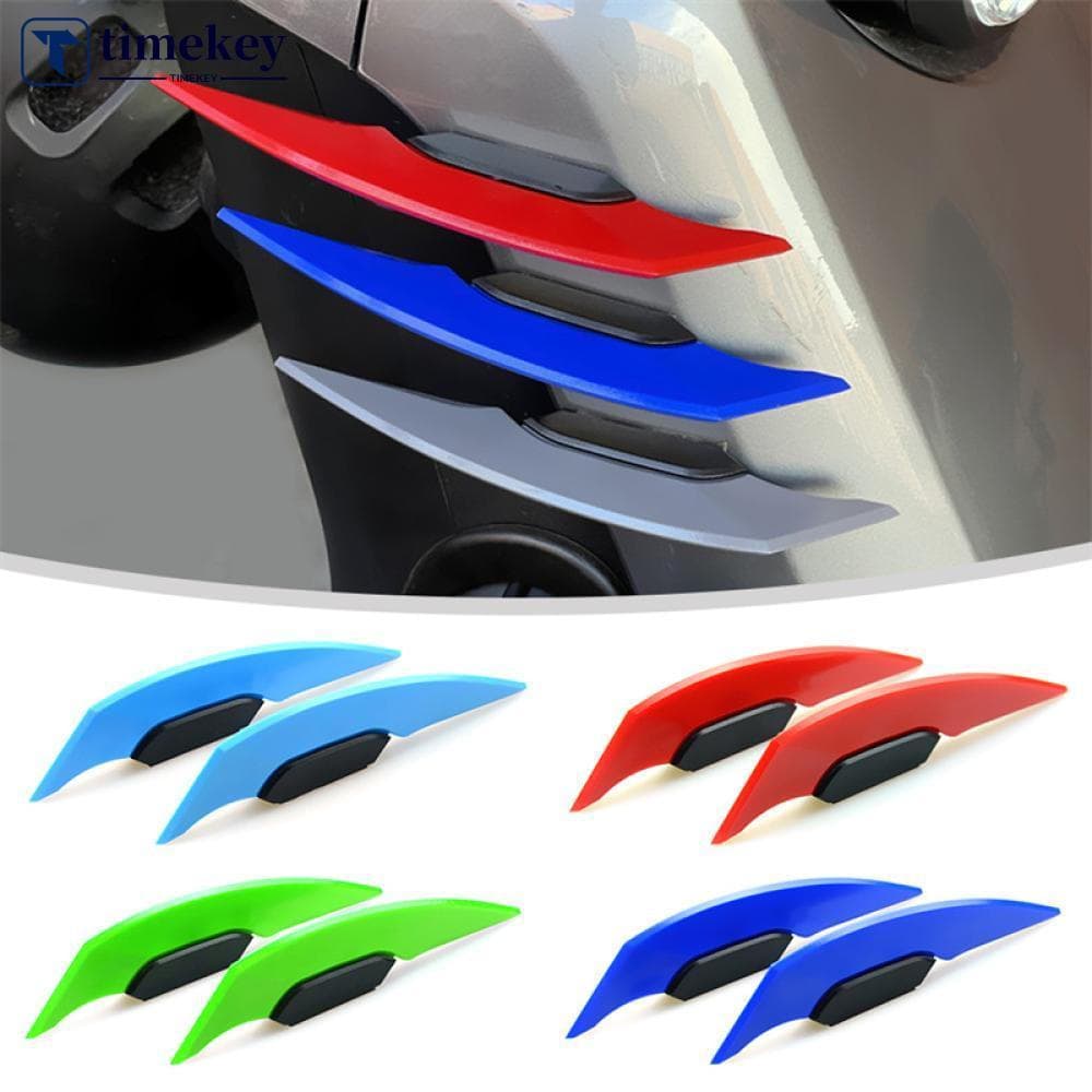 2 Peças Universal Motocicleta Winglet Aerodinâmico Spoiler Asa Com Adesivo De Decoração E9Z4