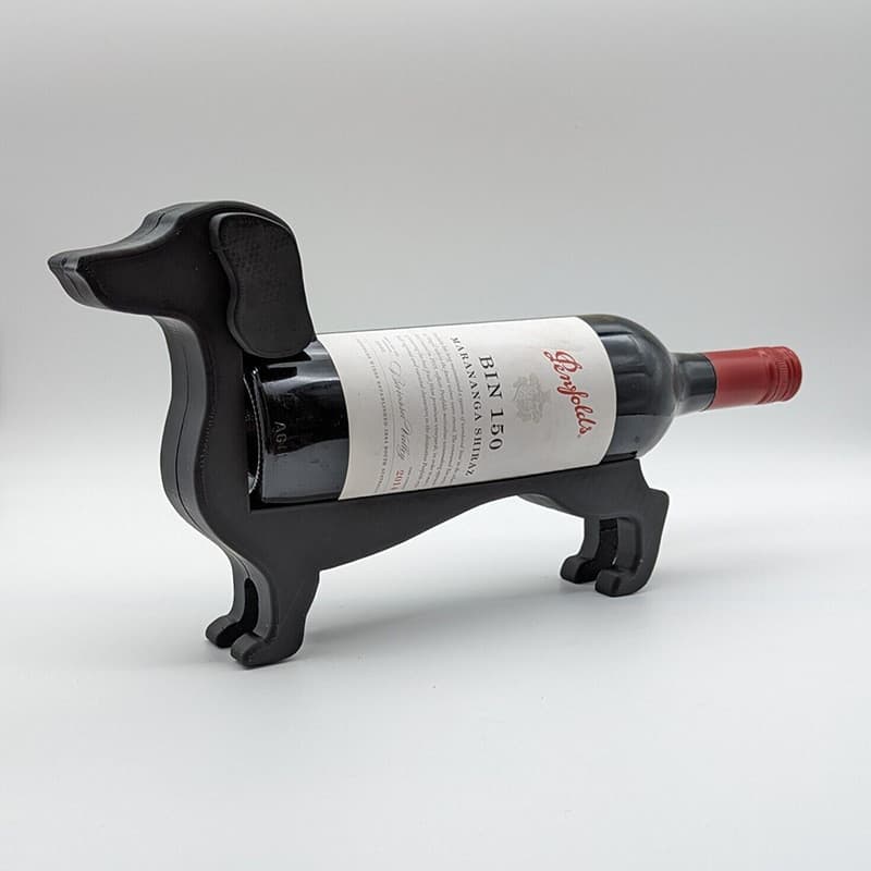 Suporte para garrafas de vinho em formato de dachshund, bandeja charmosa, suporte decorativo