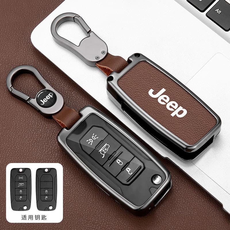 Capa de Chave de Carro em Liga de Zinco para Jeep Compass, Capa de Chave para Jeep Renegade GHSF