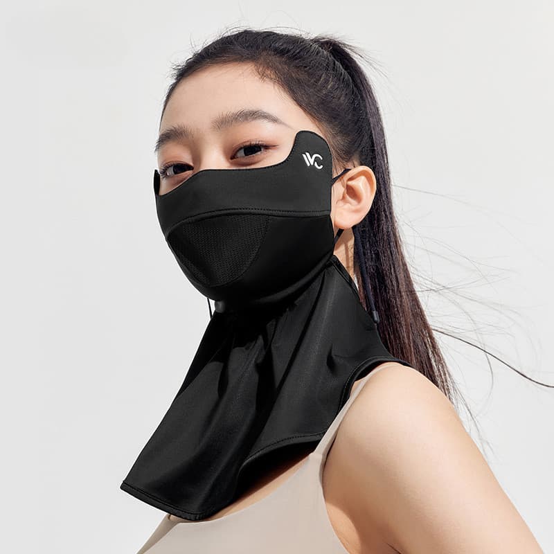 Protetor solar véu feminino máscara de verão máscara facial capa completa engrossado guarda-sol máscara pescoço proteção