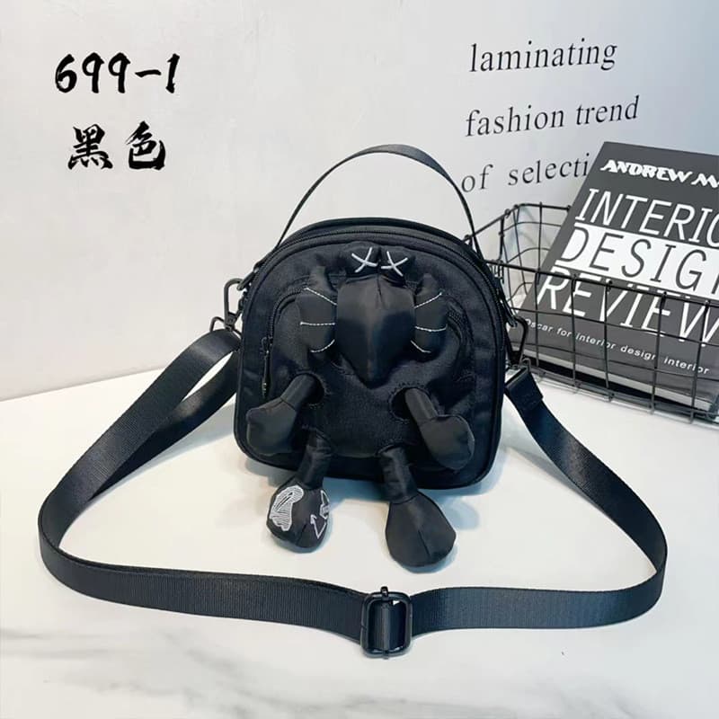 Bolsa pequena e elegante, bolsa transversal impermeável de tecido Oxford, bolsa de mão fofa de pelúcia, bolsa de ombro c