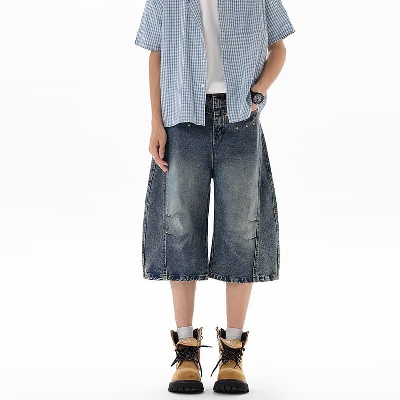 Verão novo estilo americano Shorts masculino Street Wear Design fino nicho solto tamanho grande esportes casuais calças