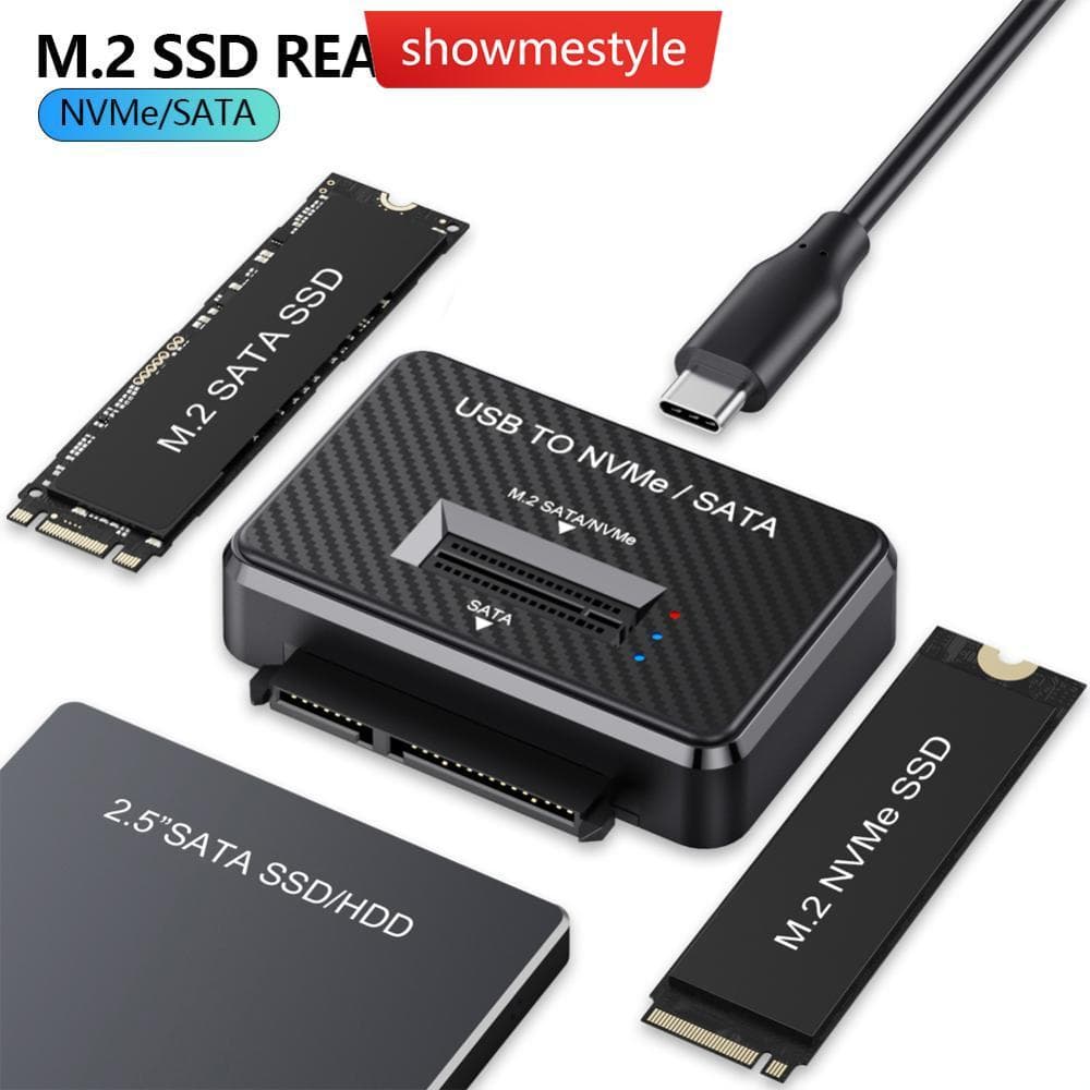 Leitor SSD SMS M . 2 NVMe SATA Protocolo Duplo USB 3.1 10 Gbps Base De Acoplamento Externa Suporta 2230 2242 2280 22110