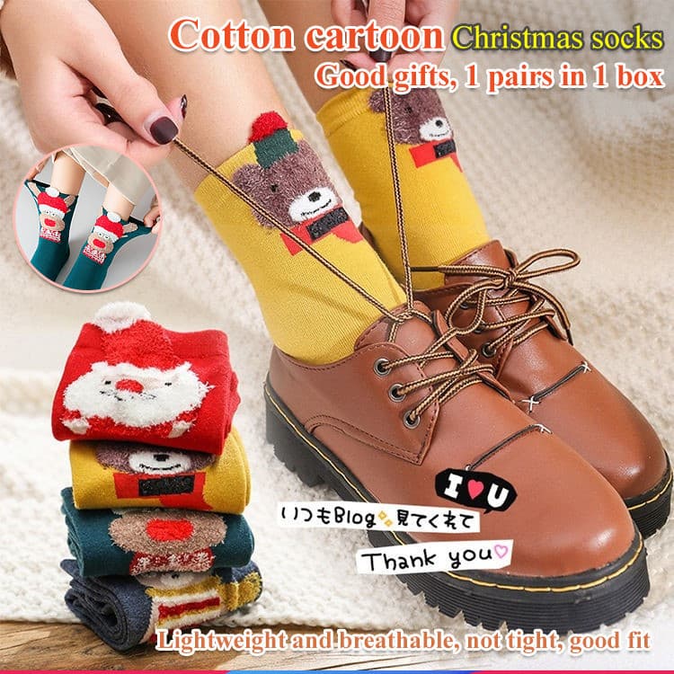 【Toque Macio】Cartoon Christmas Stockings For Kids & Adults/Meias de Natal/Meias de Presente/Meias de Algodão
