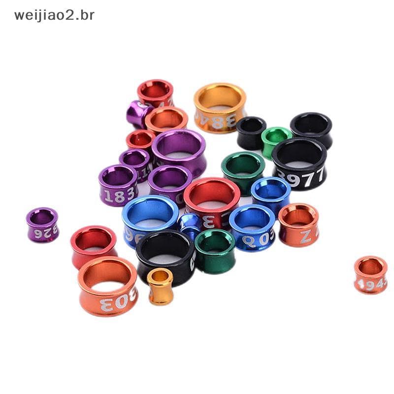 weijiao2 . BR 10 Unidades De Anéis De Perna De Papagaio De Alumínio Para Identificação De Pássaros E Treinamento Voador