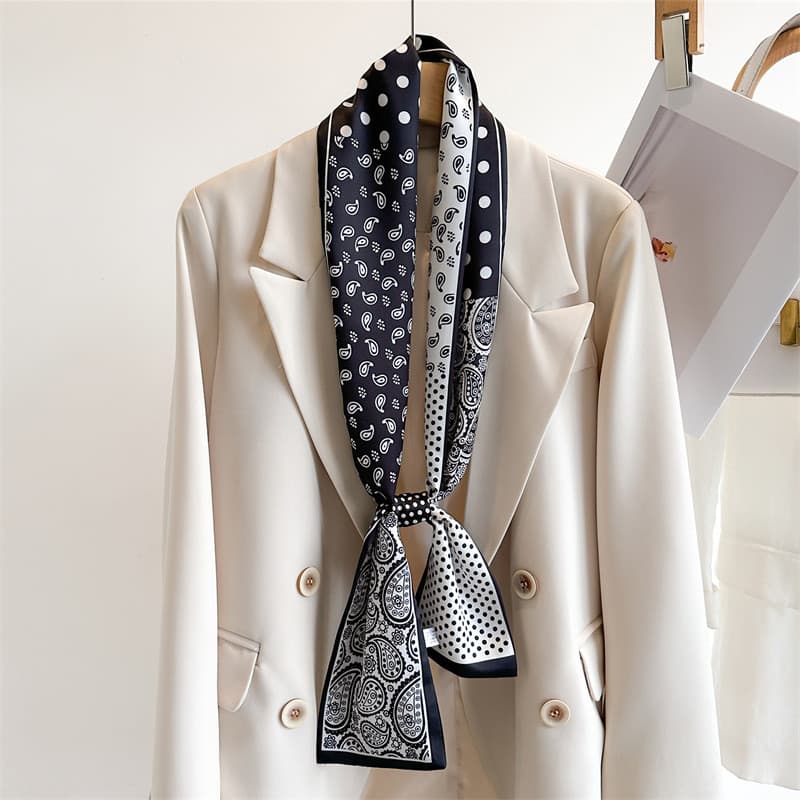 Elegante lenço com estampa de cavalo, fita versátil para amarrar e decorar, lenço longo e estreito para ternos, faixa de