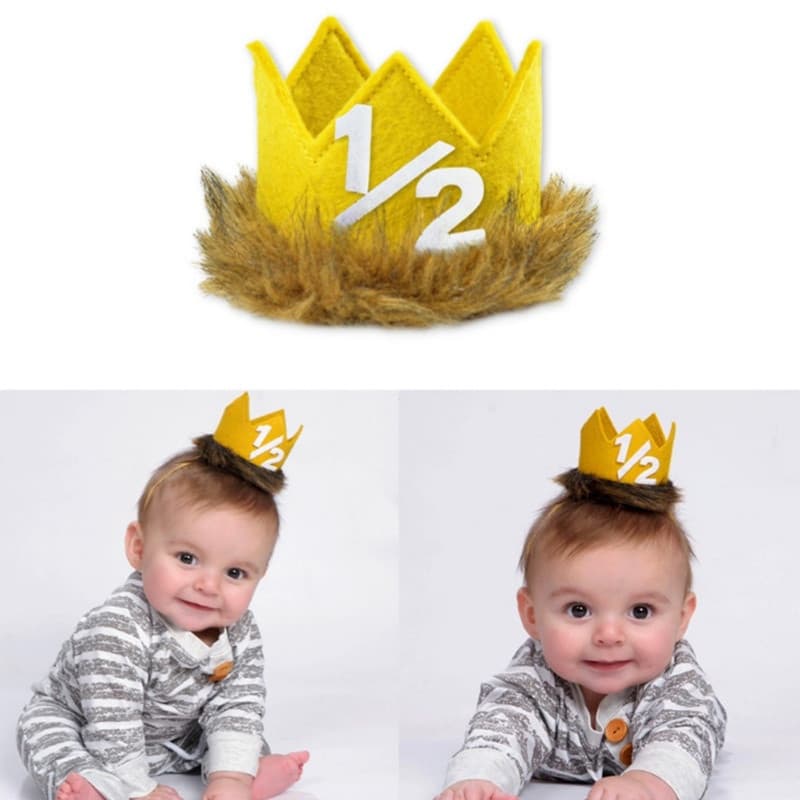 hi Aniversário Coroa Para Festa De Chapéu De Primeiro Adereços De Cabine De Fotos Melhores Crianças-Chapéus De Bebês Lev