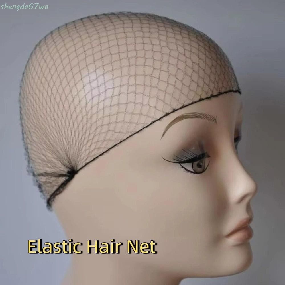 SHENGDA 144 Pçs/SET Rede De Cabelo Elástica , Invisível De Nylon Respirável , Boné De Peruca Descartável Macio Convenien