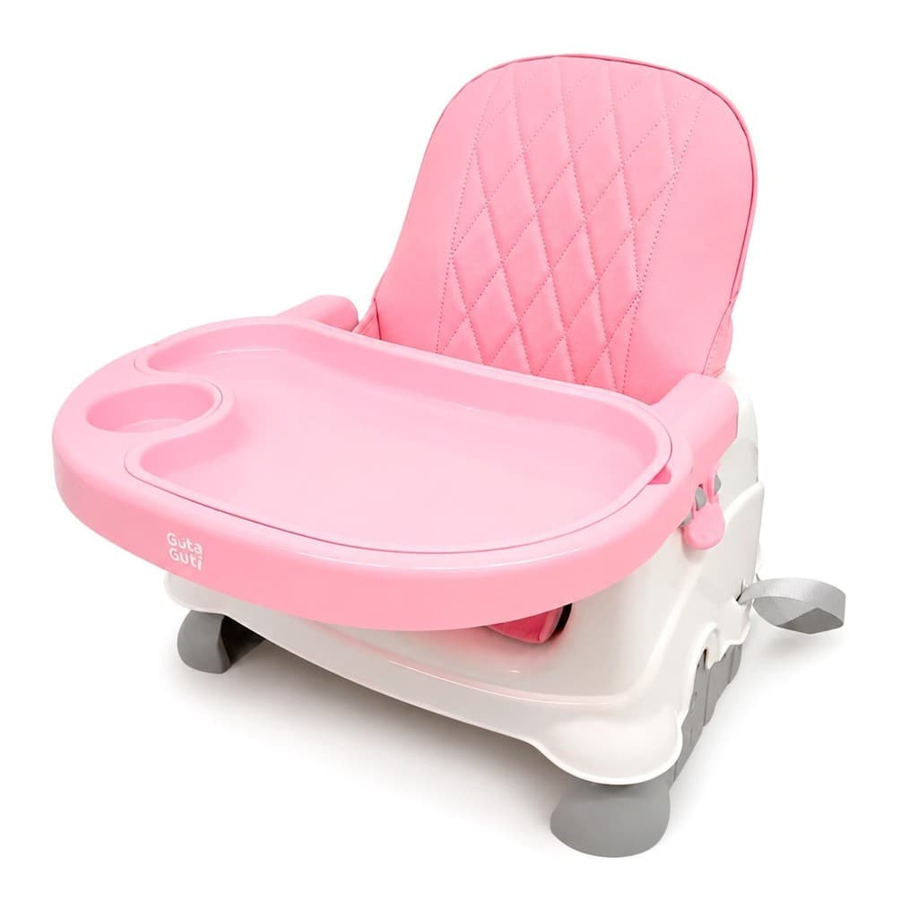 Cadeira De Alimentação Para Bebês Booster Rosa Portátil Com Regulagem De Altura E Bandeja