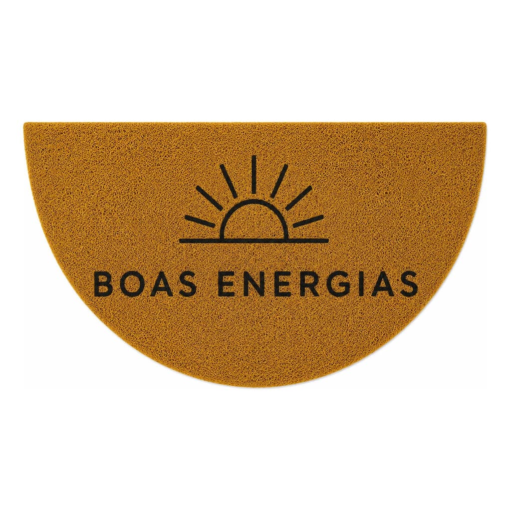 Tapete Capacho Boas Energias Meia Lua boas Vibrações Casa 80x40 porta apartamento limpa pé