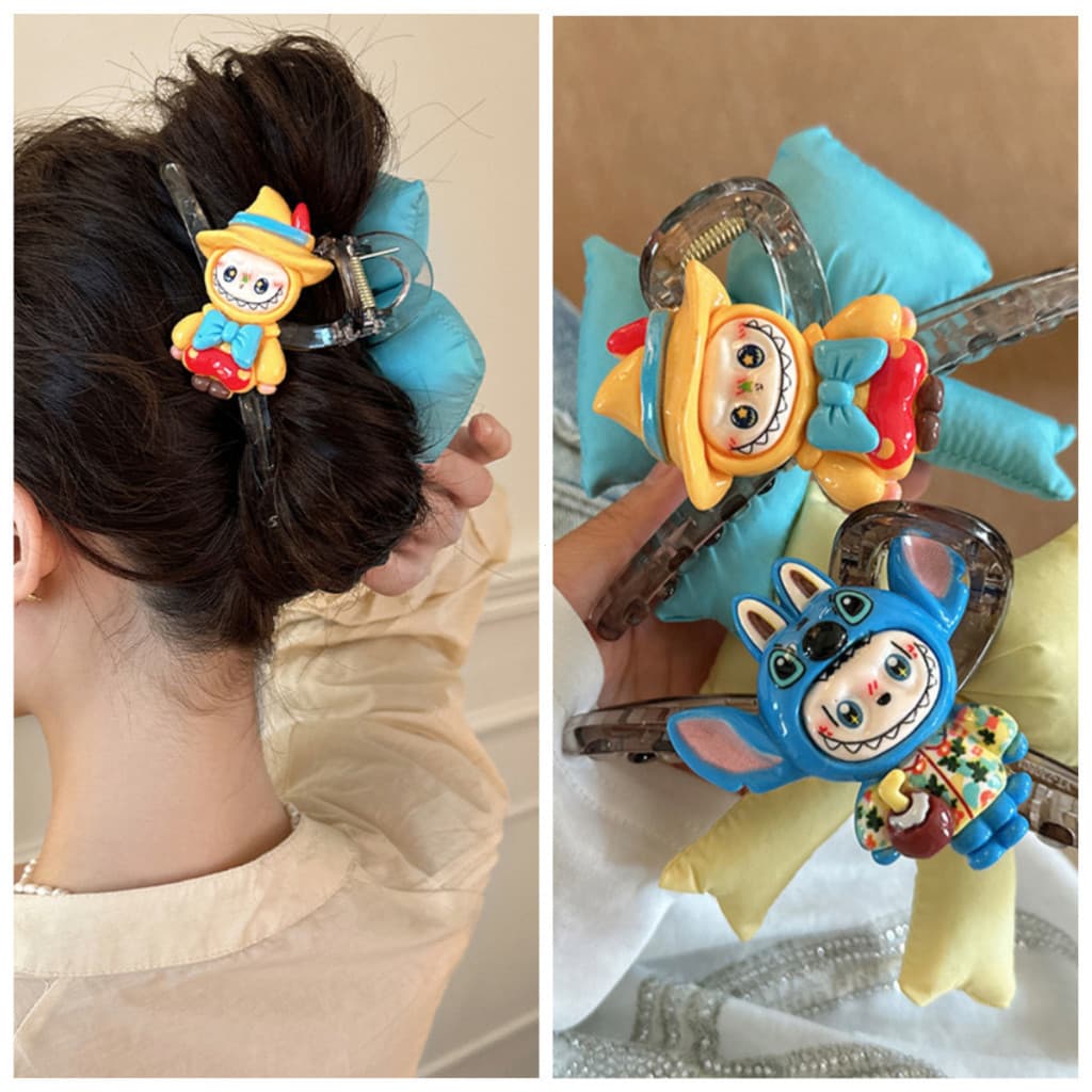 Bonito Boneca Bowknot Grab Clip Menina Parte De Trás Da Cabeça Updo Tubarão Clipes High-end Acessórios De Cabelo Coreano
