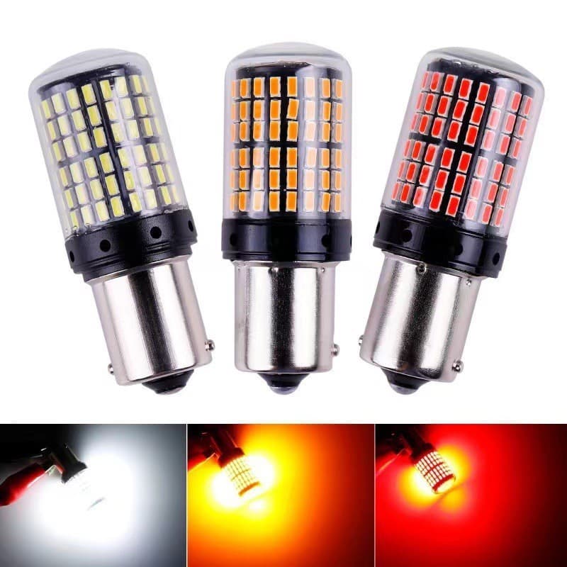 Luz de Freio LED para Carro 1157 3014 144d, Lâmpada de Alta Luminosidade, Anti-Flicker, Luz de Sinalização 1156 Canbus 6