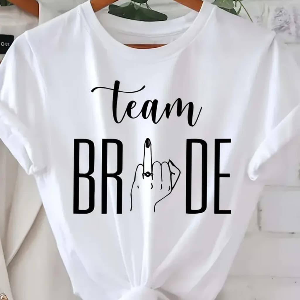 Camiseta Feminina Team BRIDE Com Estampas Diferentes Casual 100% Algodão Envio Rápido