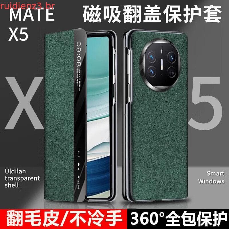 Adequado para Huawei mateX5 caso de couro do telefone móvel novo produto tela dobrável magnética caso com tudo incluído