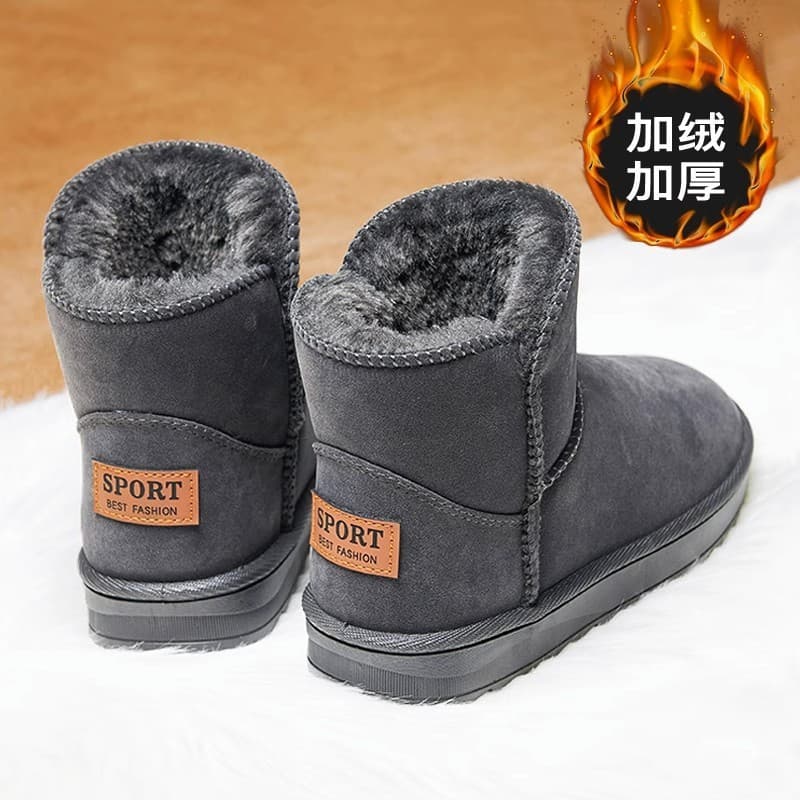 Botas de neve masculinas forradas de lã para o inverno, sapatos de algodão quentes do Nordeste, mocassins masculinos de