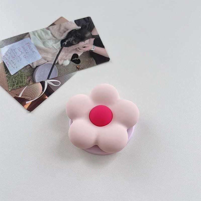 Suporte Magnético Redondo De Flor De Silicone 3d Para IPhone 17 16 15 14 13 12 Pro Max 14 Plus Anel Dobrável De Mesa Ext
