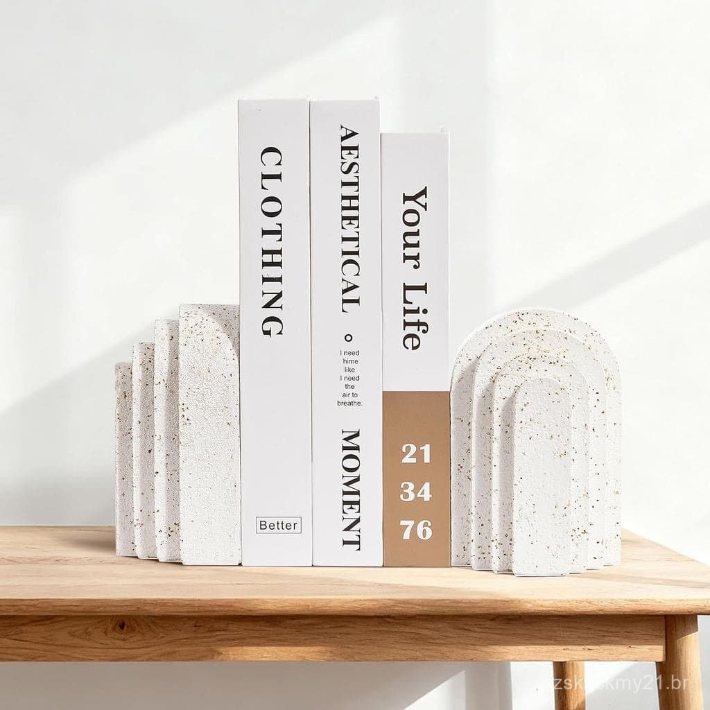 Suportes de Livros Reforçados para Prateleiras, Decorativo de Resina para Livros Pesados, Batente de Livros Esté