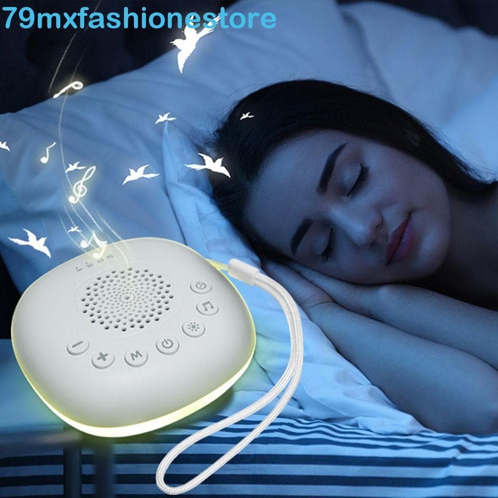 MXFASHIONESB Ruído Branco | Temporizado Desligamento Volume Ajustável Bebê Sono Sons Calmantes Com Luz Noturna LED