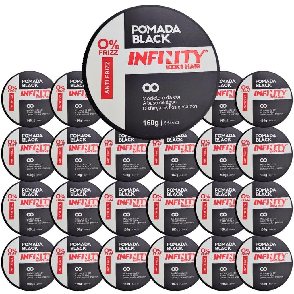 Kit 24 Pomadas Black Infinity Mega Fixação 160g - Envio 24h