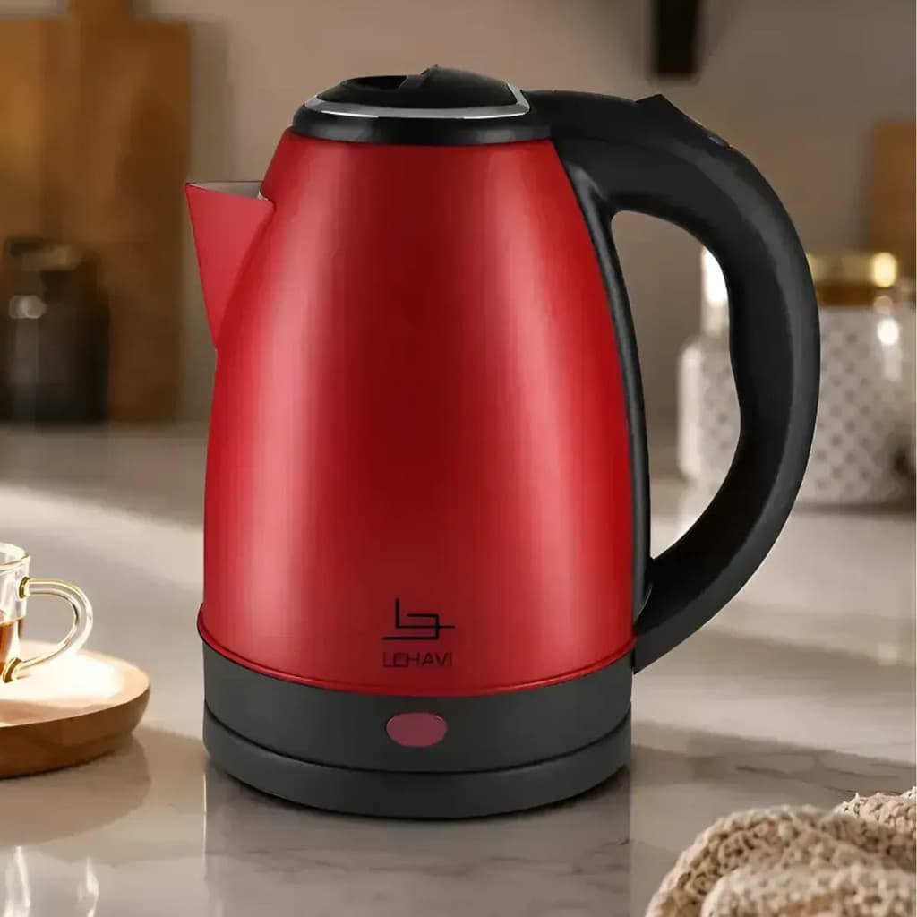 Chaleira Elétrica Inox Premium Vermelha 1,8 Litros Aquece Rapido