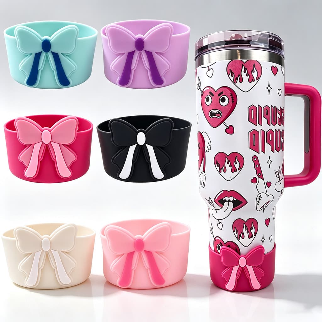 Arco Tumbler Silicone Bota Protetor Capa Anti Deslizamento Coaster