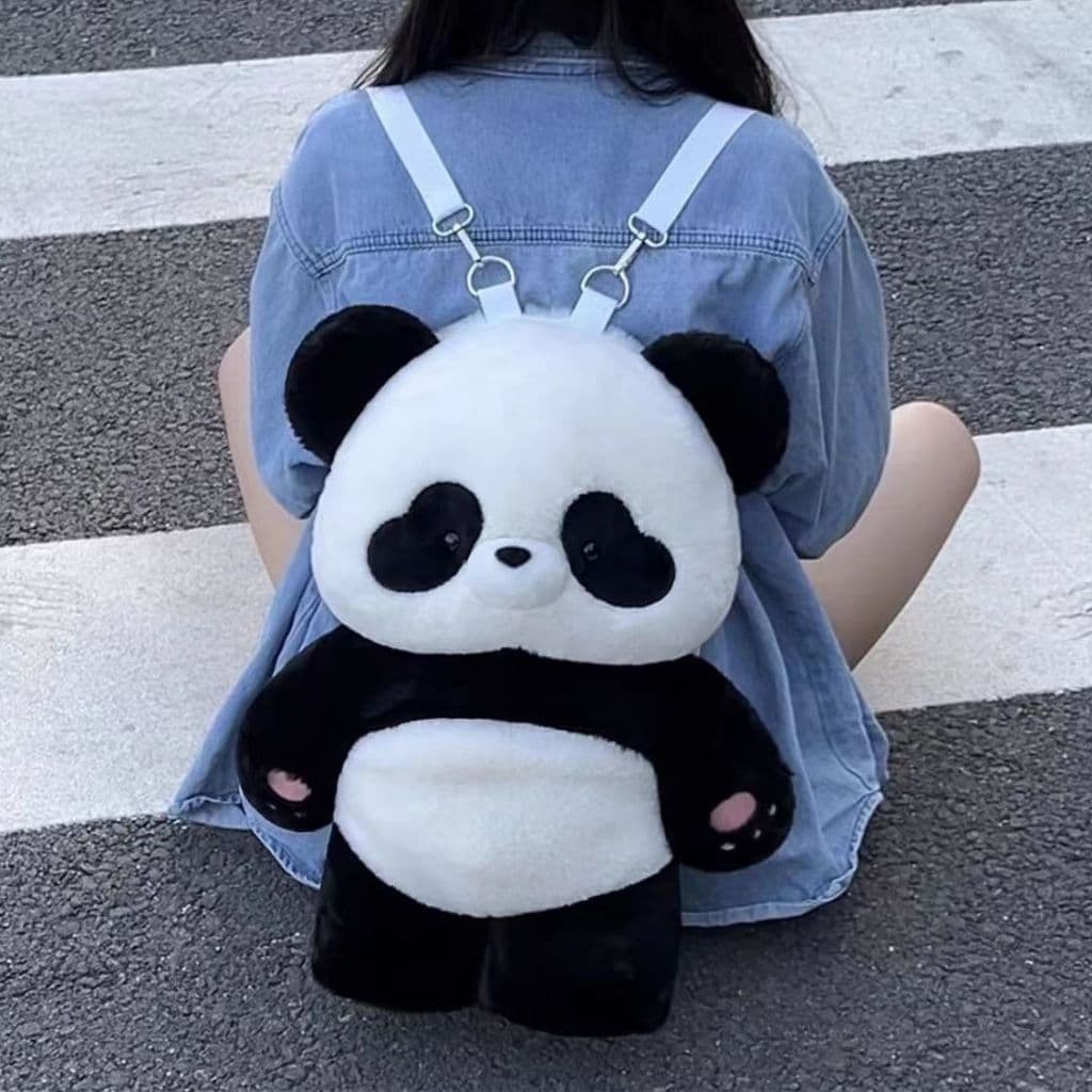 Novo Panda Crianças Adulto Grande Pelúcia Dos Desenhos Animados Bonito Meninos Meninas Mulheres Mochila De Viagem Ao Ar
