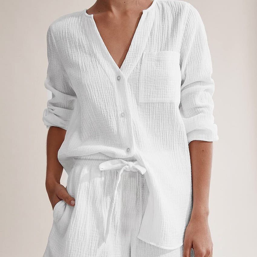 Pijamas femininos de algodão puro, estilo europeu e americano, pijamas de verão de algodão 2024, pijamas femininos de ve