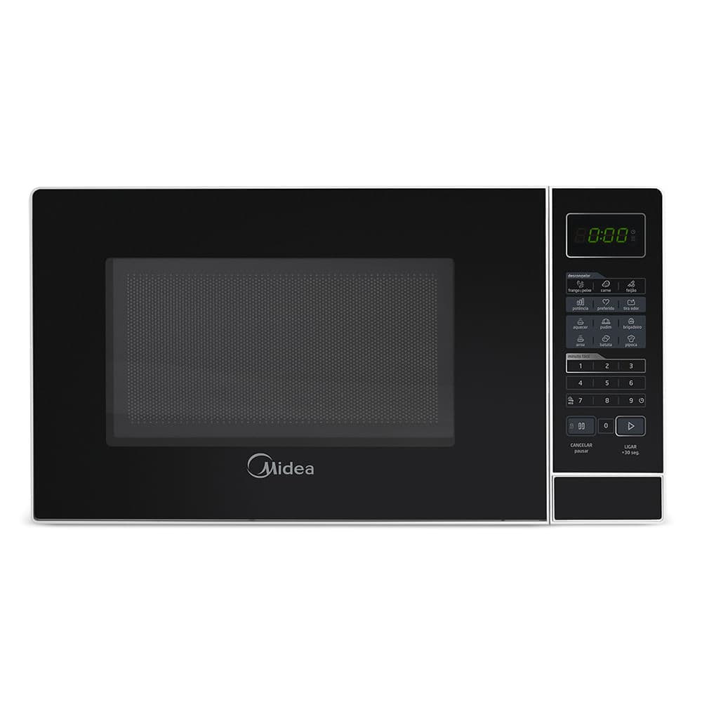 Micro-ondas 20L Branco Porta Preta Minuto Fácil Midea