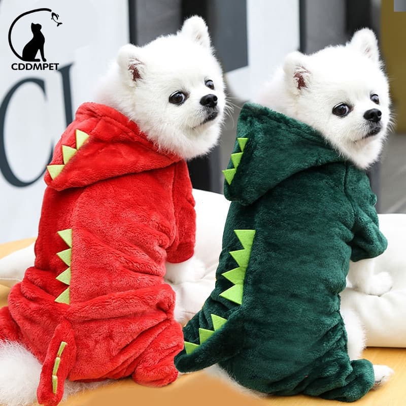 Macacão Em Forma De Dinossauro Roupa Cachorro Para Cães Pequenos Pijamas Gatos Casaco Com Capuz