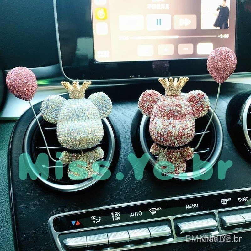 Clip de Aromatizador de Ar para Carro Aromaterapia Criativa Urso em Forma de Diamante para Ventilação