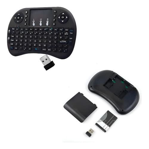 Mini Teclado Sem Fio Al- 313 Preto Controle Led Para Tv-box