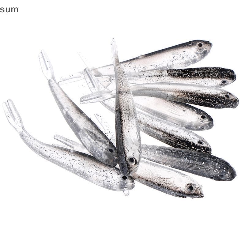 [sum] 10 Unidades 80 Mm Isca De Pesca Macia Tiddler Swimbait Artificial Conto Peixinho BR