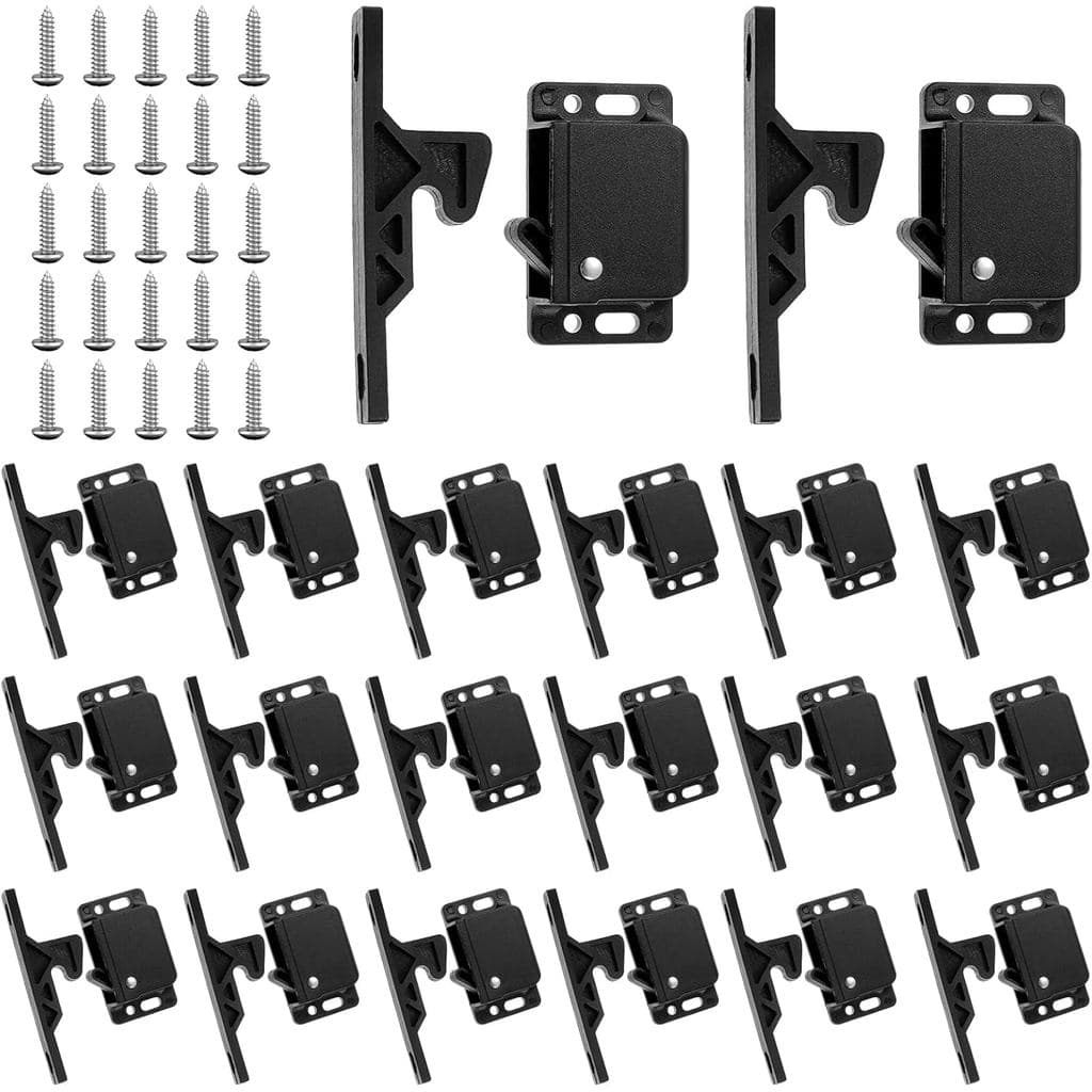 Pacote com 20 travas para gavetas de RV/portas de armário, travas de pressão com força de tração de 10 LB, travas e fech