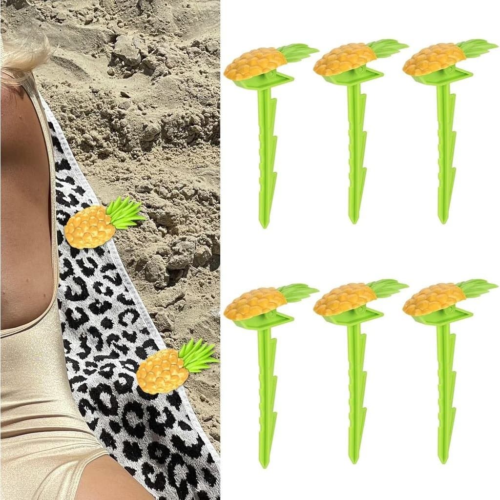 Estacas para Toalha de Praia, Pacote com 8, Estacas de Ancoragem para Toalha de Praia ao Ar Livre, Clipes para Tapete de