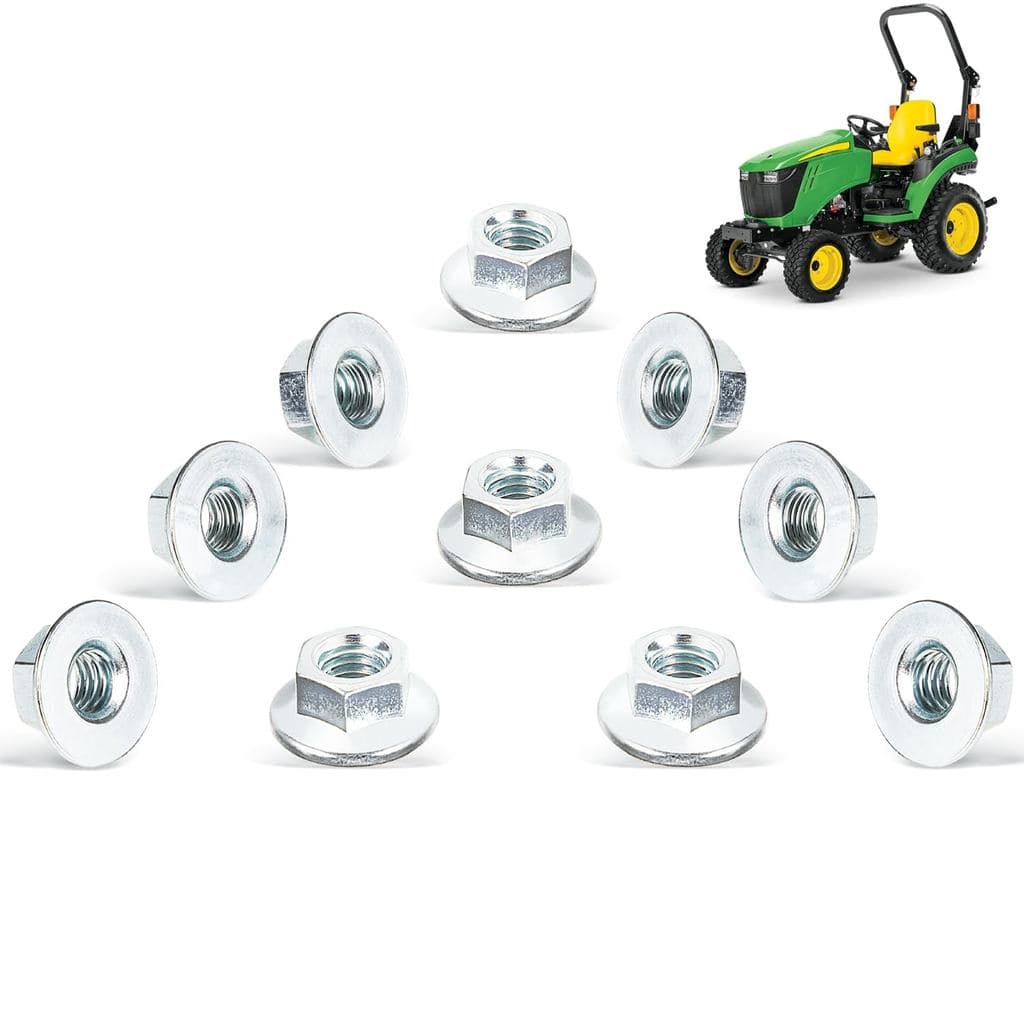 Conjunto de Porcas de Travamento M142955, Porcas Sextavadas com Flange de 10mm, Substituição para John Deere 2025R, GX25