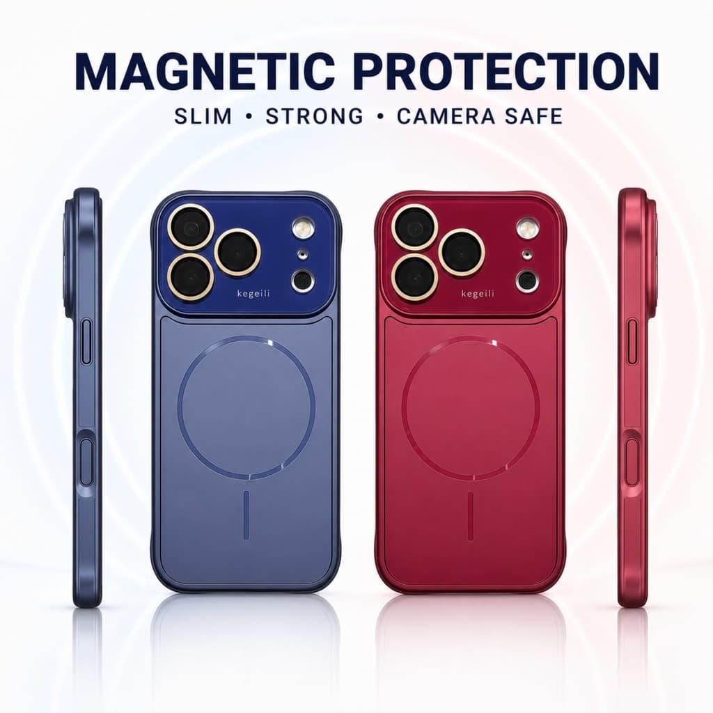 Nova Cor AG Capa De Telefone Magnética Para iPhone 17 14 15 16 13 Pro Max Textura De Metal Elegante Fino À Prova De Choq