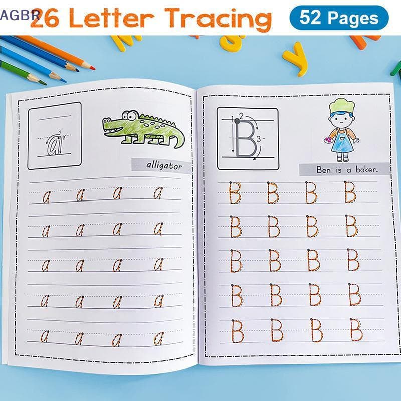 [AGBR] Letras Az Alfabeto Phonics Practice Workbook Aprendizagem Pré-Escolar Língua Inglesa Jardim De Infância Escrita L