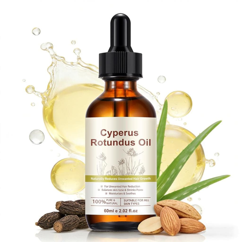Óleo de Cyperus Rotundus para Mulheres e Homens, Natural para Reduzir o Crescimento de Pelos Corporais, Indolor e Suave