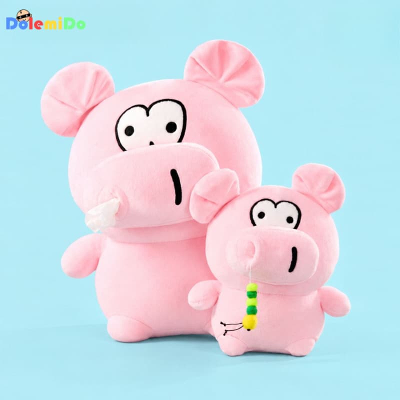 [Autêntico] Brinquedo de Pelúcia Snail Piggy Yili, Boneco Criativo de Porco Rosa, Boneco Companheiro de Mesa, Presente